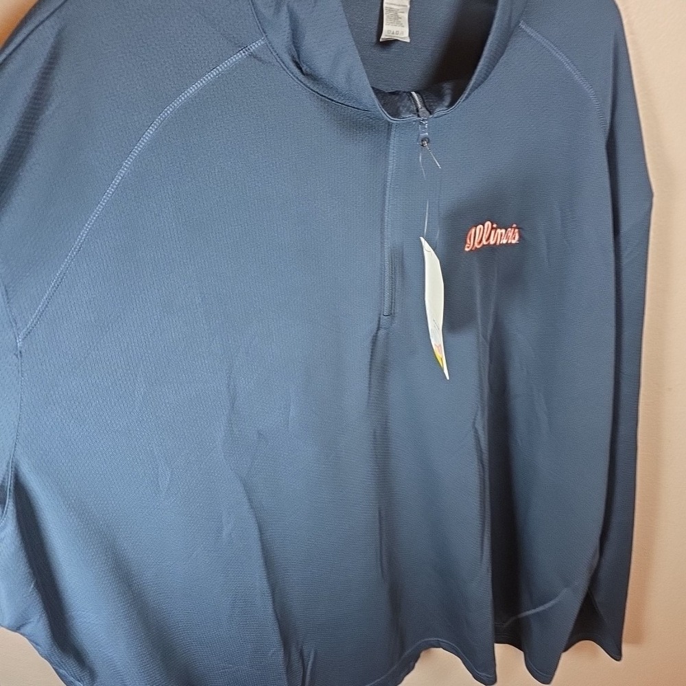 Clique Illinois Gameday Spirit Long Sleeve Half Zip Shirt Navy Blue 5XL - Picture 5 of 10